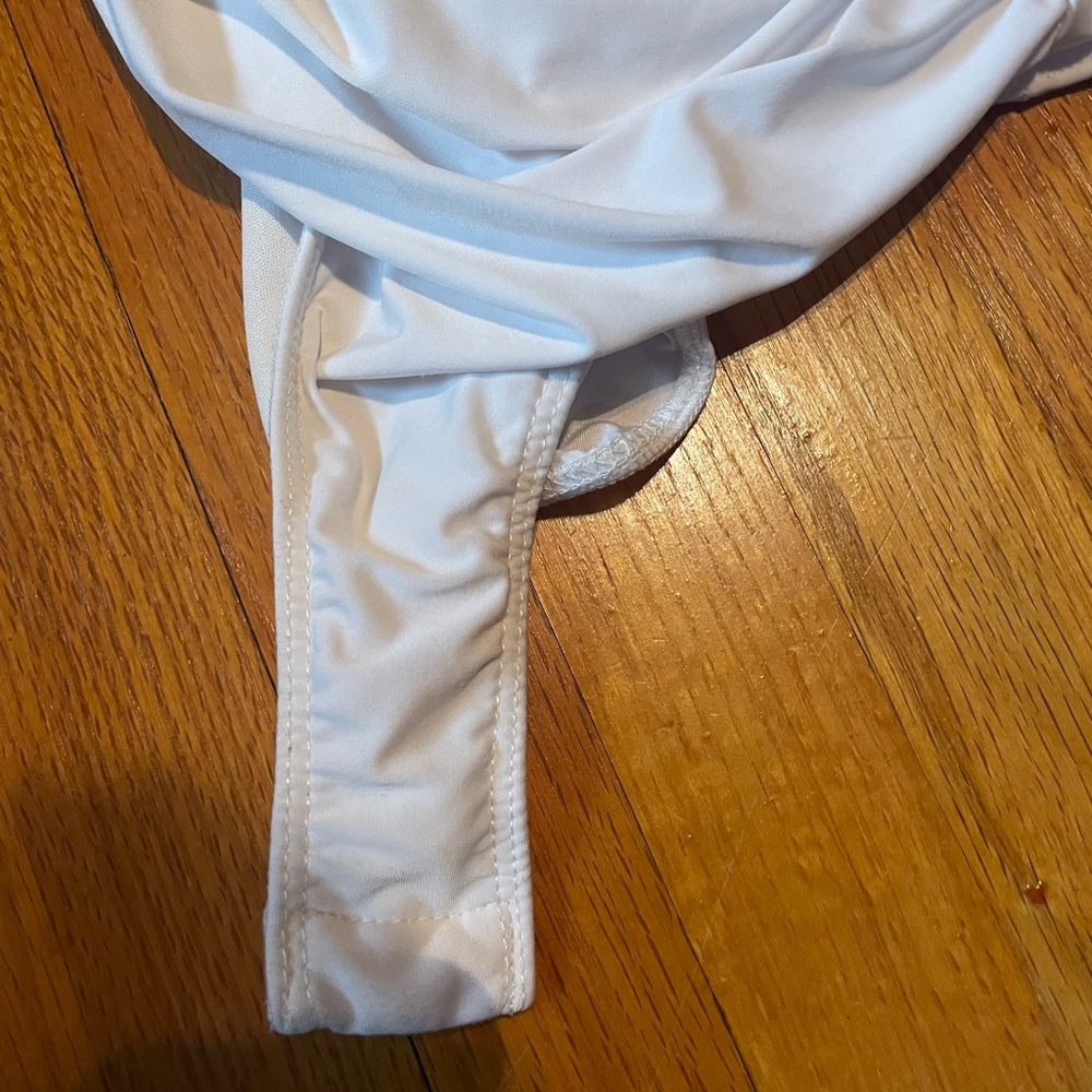 21Saints white bodysuit Ruched Flattering Casual Going Out Medium - Picture 2 of 5